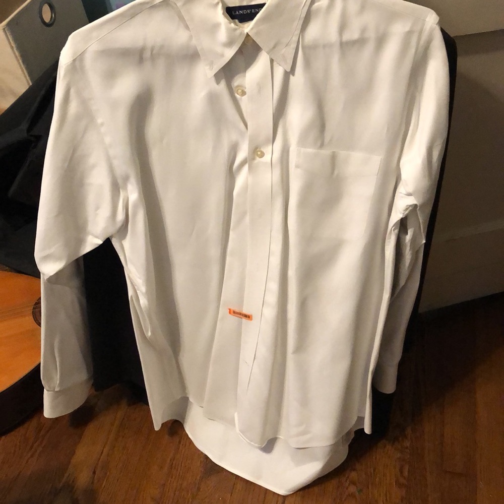 White starched dress shirt for suit